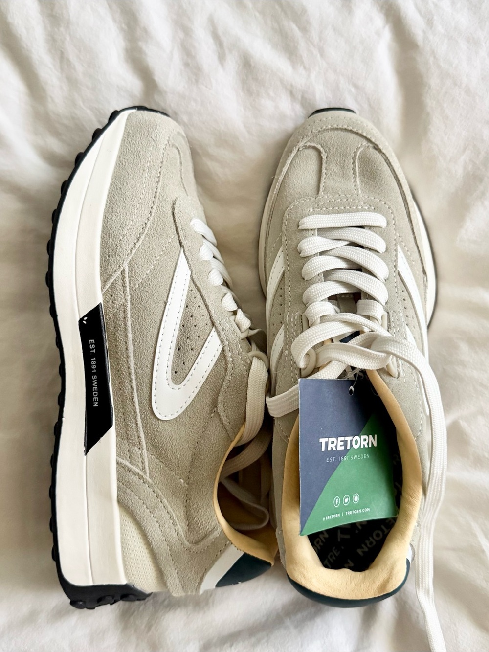 Tretorn Suede Katie Jogger Sneakers Retro Running Jogging Natural Leather Casual